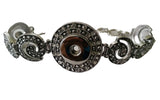 Round Rhinestone Snap Bracelet