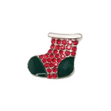 Rhinestone Christmas Stocking Snap Charms/Buttons