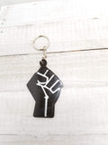 Black & Silver Fist Keychain