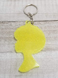 Afro Girl Glitter Keychain