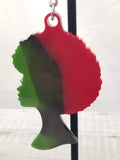 Red, Black & Green Afro Girl Keychain