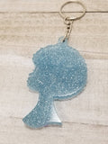 Afro Girl Glitter Keychain
