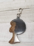 Afro Girl Glitter Keychain