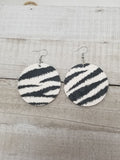 Zebra Print Fabric Wrapped Earrings