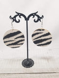 Zebra Print Fabric Wrapped Earrings