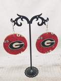Fabric Covered Bulldog Earrings