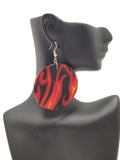 Fire Fabric Covered Earrings