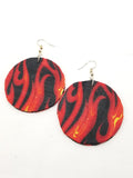 Fire Fabric Covered Earrings
