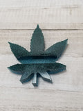 Weed Glitter Leaf Phone Stand