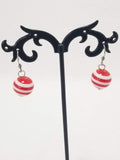 Red & White Stripe Earrings & Bracelet