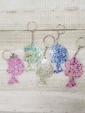 Afro Girl Chunky Glitter Keychain
