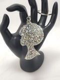 Afro Girl Chunky Glitter Keychain