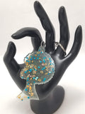 Afro Girl Chunky Glitter Keychain