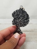 Afro Girl Chunky Glitter Keychain