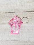 Cancer Ribbon Glitter Keychain