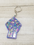 Fist Chunky Glitter Keychain