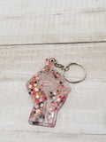 Fist Chunky Glitter Keychain