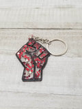 Fist Chunky Glitter Keychain