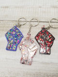 Fist Chunky Glitter Keychain