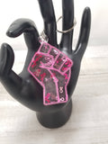 Cancer Ribbon Glitter Keychain