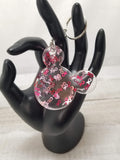 Cancer Ribbon Glitter Keychain