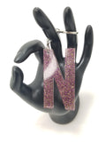 Purple & Gold Letter Keychain