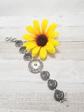 Round Rhinestone Snap Bracelet