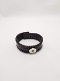 Brown Leather Snap Bracelet, Unisex Cuff Bracelet