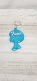 Turquoise Fierce Afro Girl Keychain