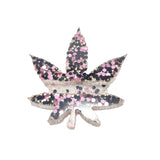 Chunky Glitter Leaf Phone Stand
