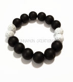 Black Matte & Lava Bead Bracelet