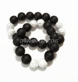 Black Matte & Lava Bead Bracelet