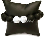 Black Matte & Lava Bead Bracelet