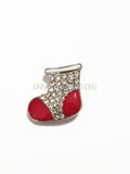 Rhinestone Christmas Stocking Snap Charms/Buttons