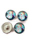 Snowman Glass Snap Charms/Buttons