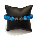 Turquoise & Black Glass Bead Bracelet