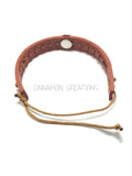 Brown Leather Unisex Cuff Snap Bracelet