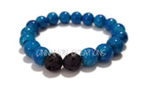 Turquoise & Black Glass Bead Bracelet