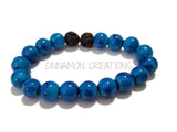 Turquoise & Black Glass Bead Bracelet
