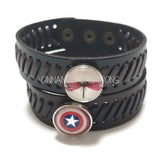 Brown Leather Snap Bracelet