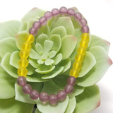 Purple & Gold Beaded Stretch Bracelet