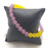 Purple & Gold Beaded Stretch Bracelet