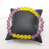 Purple & Gold Beaded Stretch Bracelet