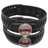 Brown Leather Snap Bracelet