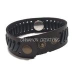 Brown Leather Snap Bracelet