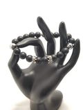 Black Matte Beaded Crown Bracelet