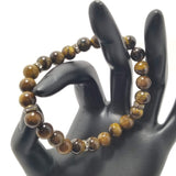 Tiger Eye & Rhinestone Bracelet