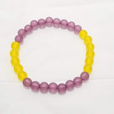 Purple & Gold Beaded Stretch Bracelet