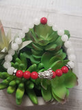 Red & White Dragon Head Bracelet
