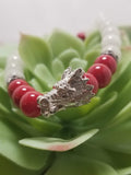 Red & White Dragon Head Bracelet
